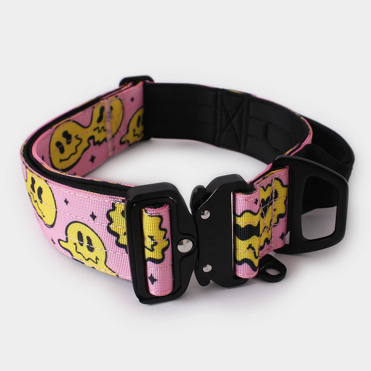 Tactical Dog Collar - 'Trippy Face' - 5cm - Floof Gang