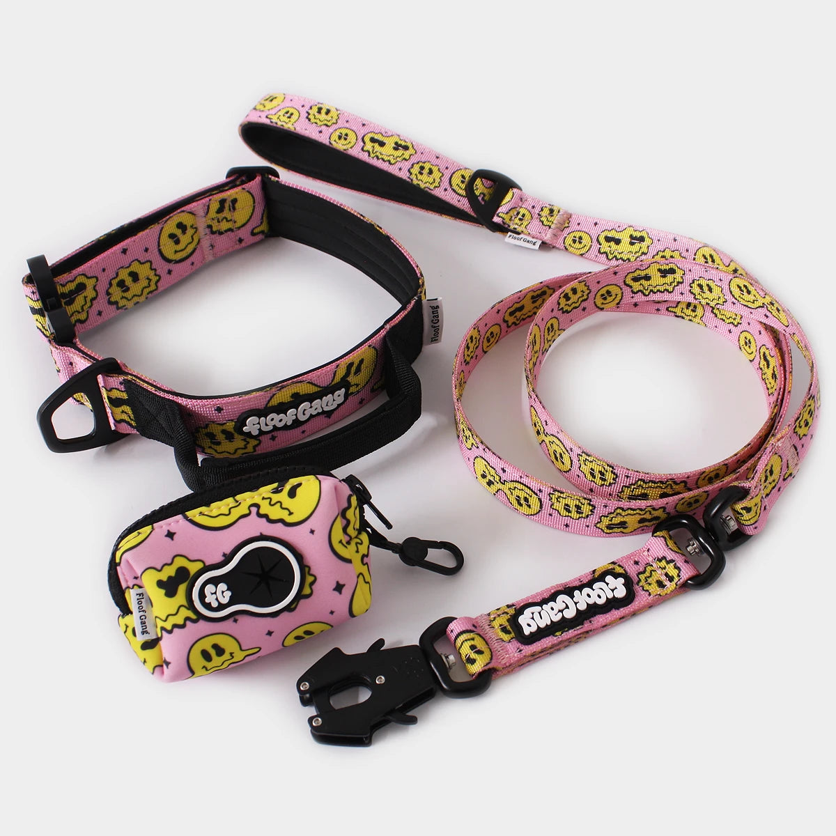 Tactical Dog Collar - 'Trippy Face' - 4cm - Floof Gang