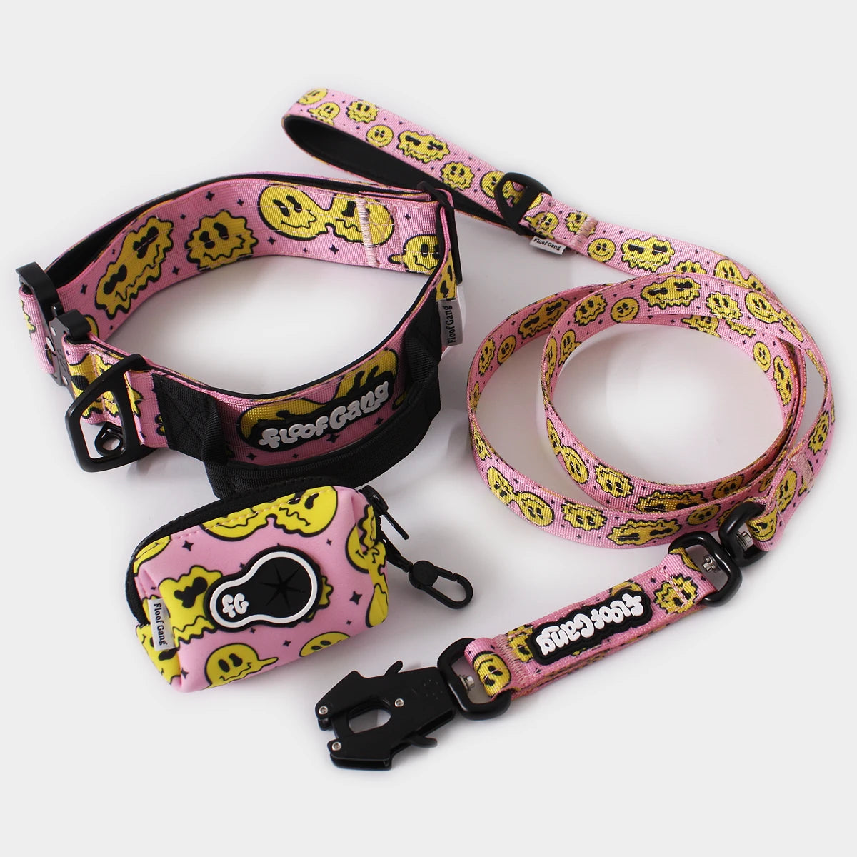 Tactical Dog Collar - 'Trippy Face' - 5cm - Floof Gang